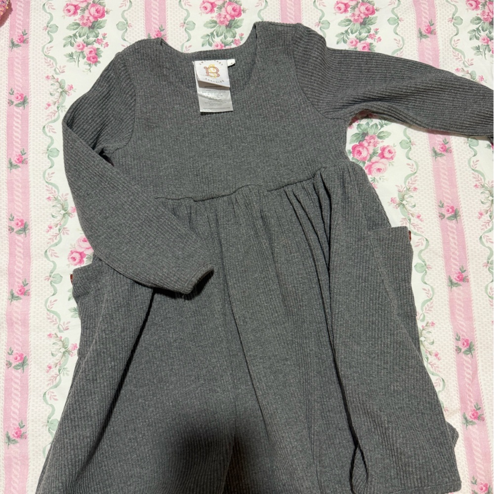 Deion Baby grey ribbed long-sleeve dress